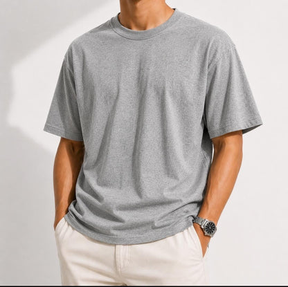 Camiseta Casual de Algodón 100% Pesado de Corte Regular