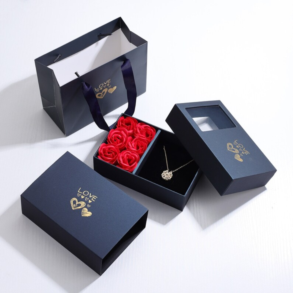 Trèflette™ — Collar Colgante Trébol Cristales Estuche Regalo