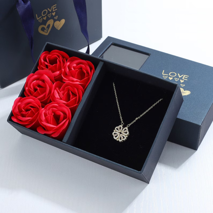 Trèflette™ — Collar Colgante Trébol Cristales Estuche Regalo