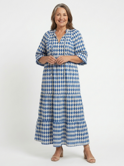 | Robe Midi a Imprimé Diamant Elodie