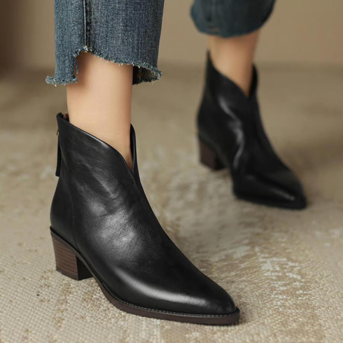 | Bottines Élégantes en Cuir