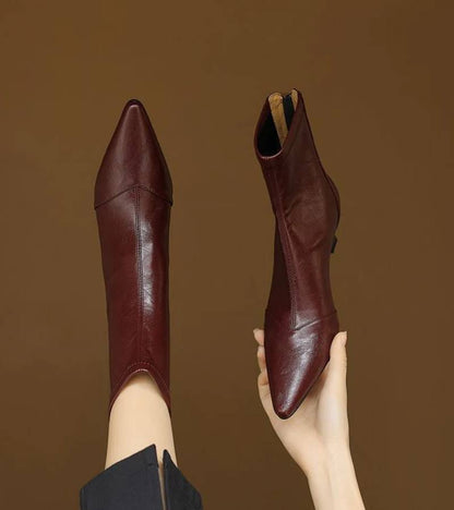 | Bottines en cuero a talon elegante