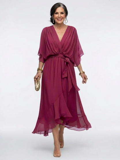 | Robe Midi Drapée a Encuellore Elysia