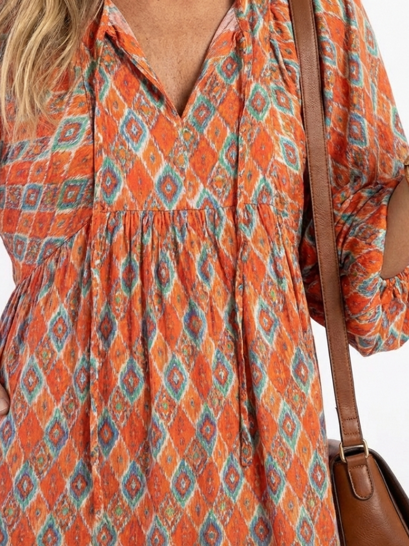 | Robe Midi Géométrique a Volants Chloé