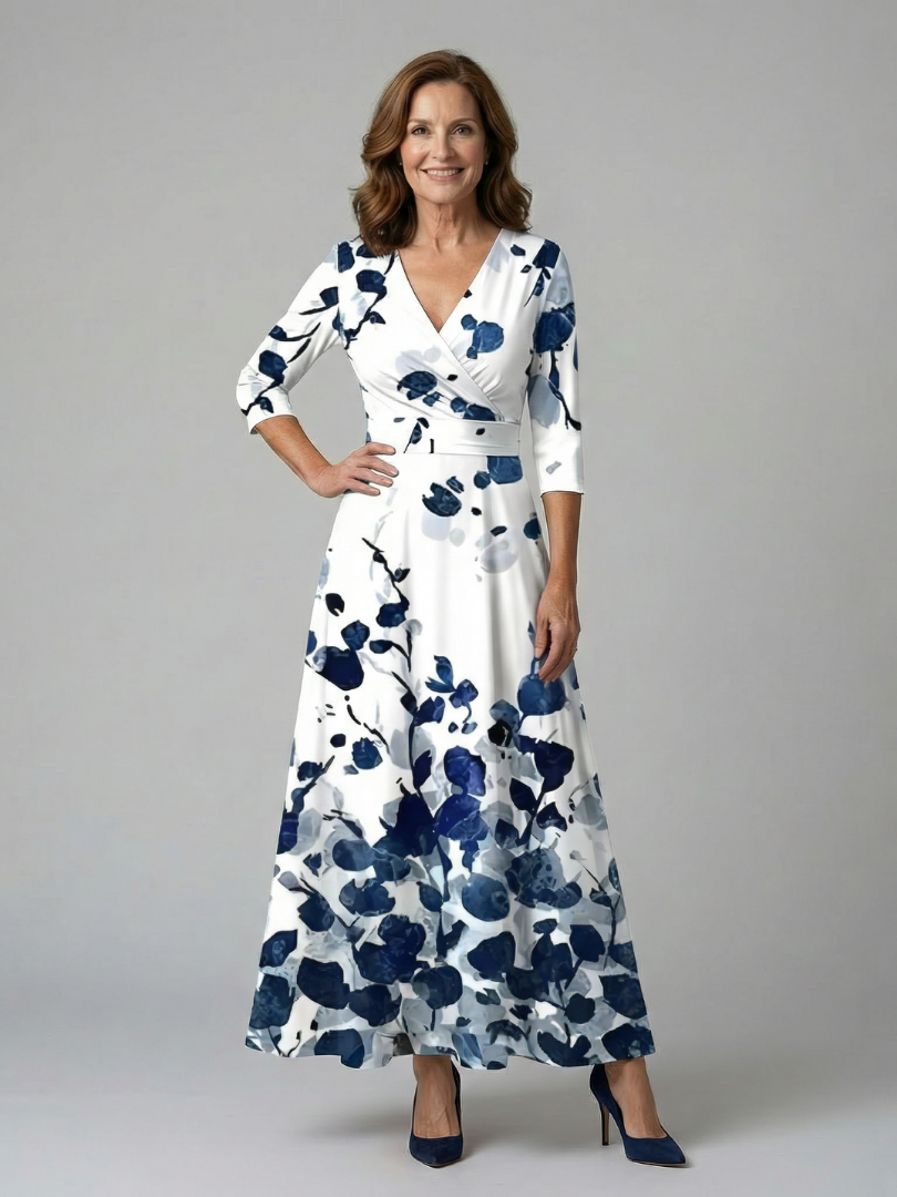| Robe Midi Croisée a Col Celine