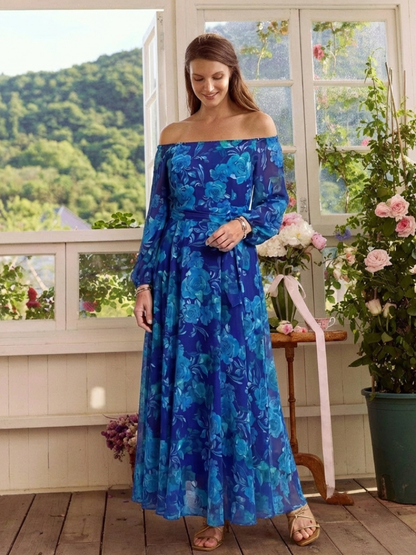 | Robe Maxi Fleurie a Épaules Dégagées Aspen