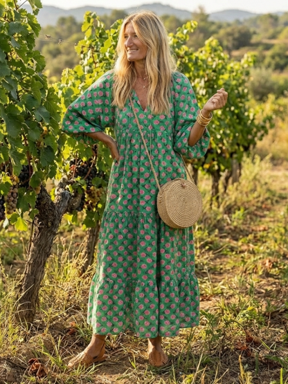 | Robe Midi Fleurie a Volants Camille