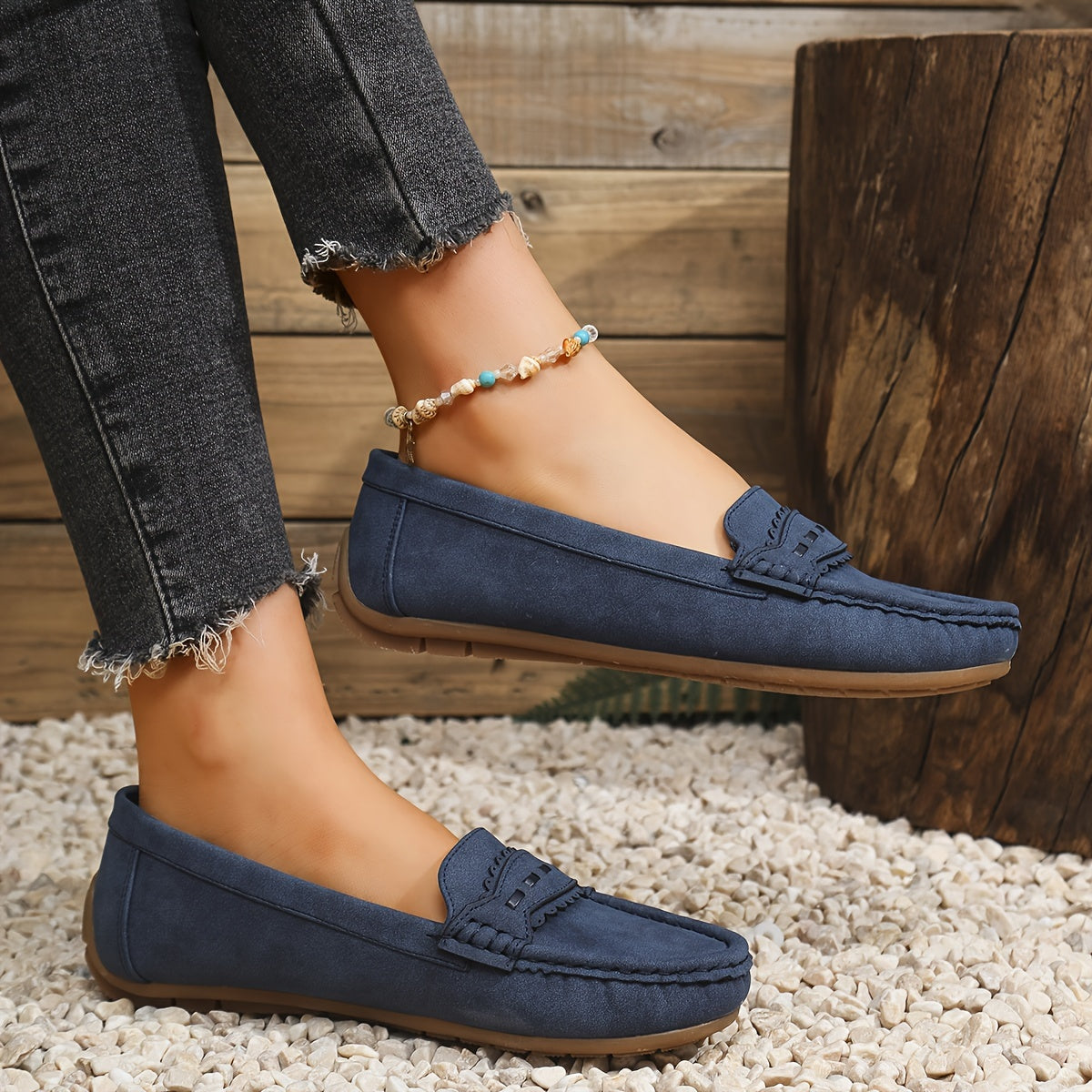 | Mocasines de Efecto Ante Festoneados Marie