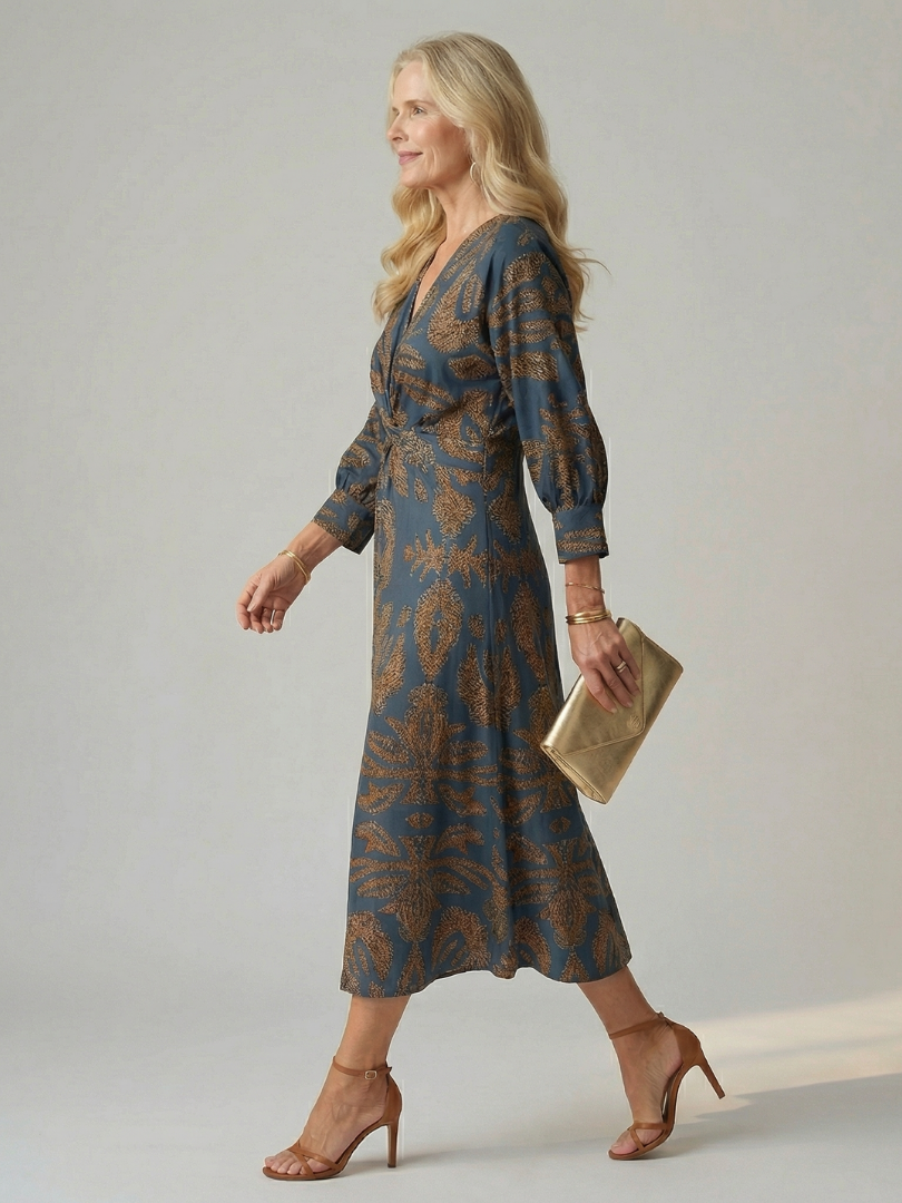 | Robe Midi Wrap Naturelle Lune
