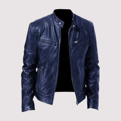| VESTE EN CUIR HAUT DE GAMME ÉLÉGANTE POUR HOMME