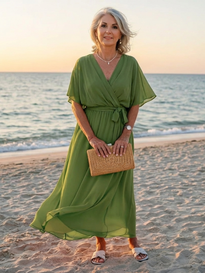 | Robe Midi Drapée a Encuellore Elysia