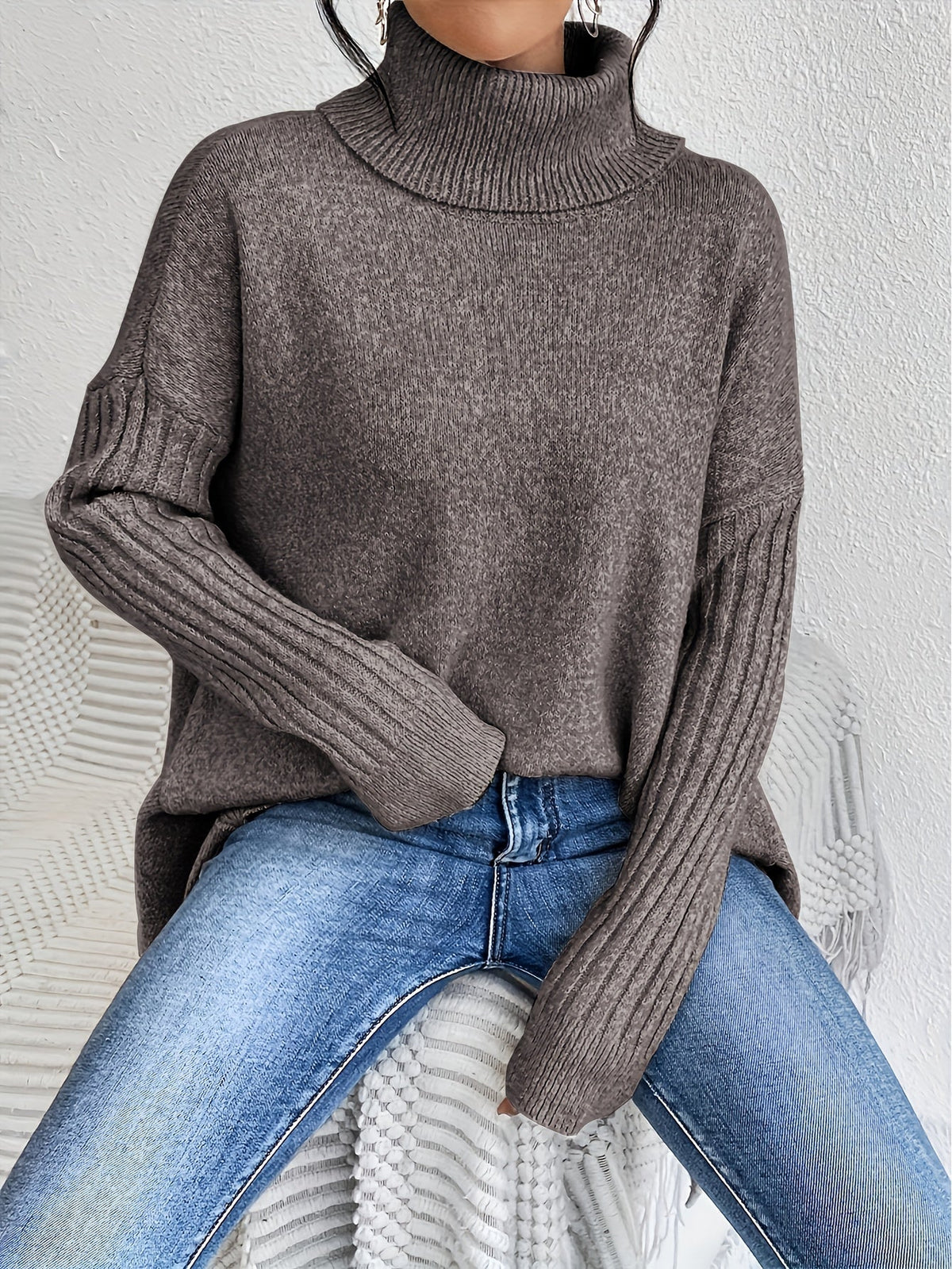 Leina | Jersey de Cuello Vuelto Suave y Relajado