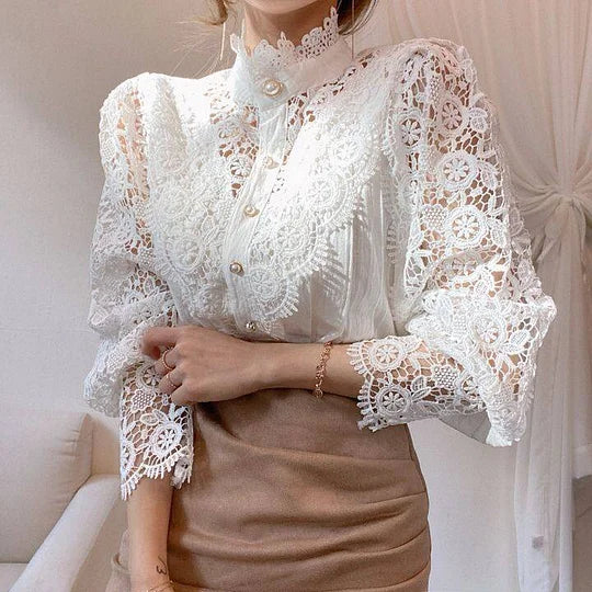 | Chemise a mangas longues con dentelle y dyalles Tove