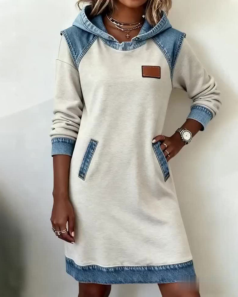 Vestido casual elegante para otoño con capucha