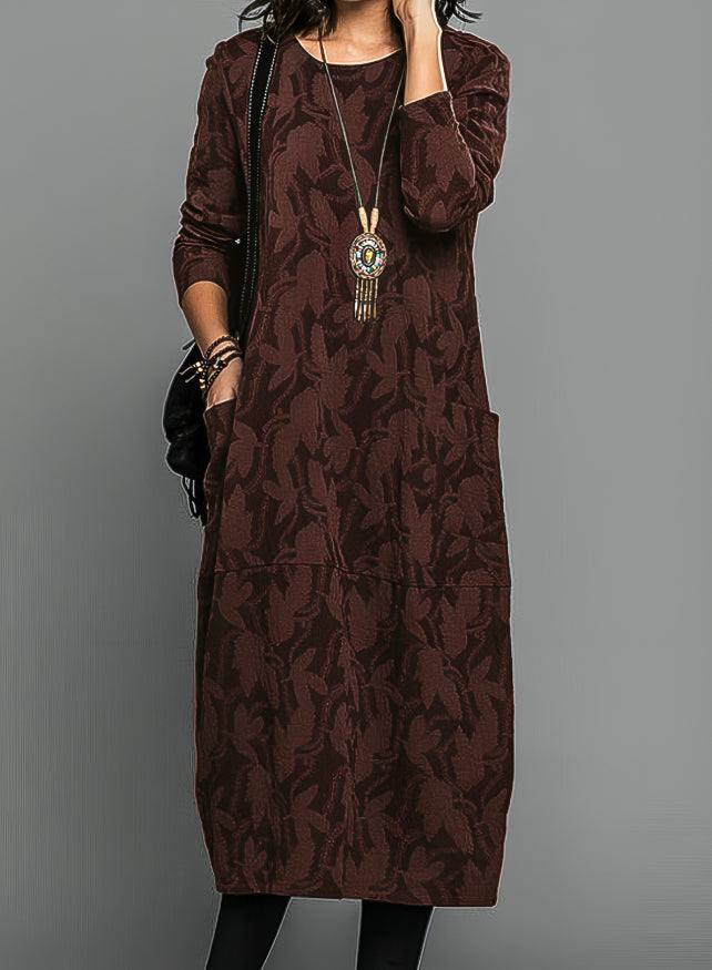 Vestido floral cálido para invierno