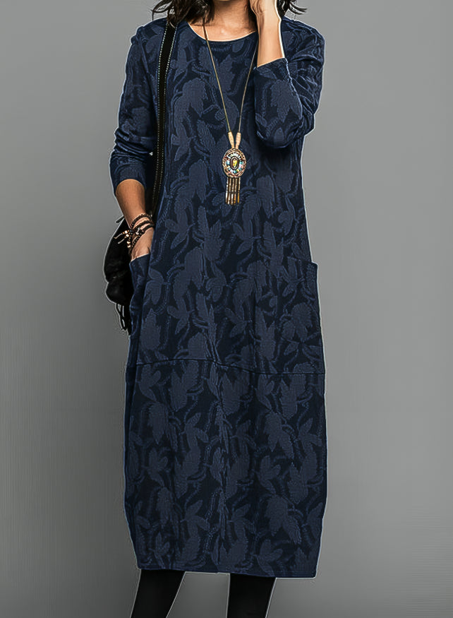 Vestido floral cálido para invierno