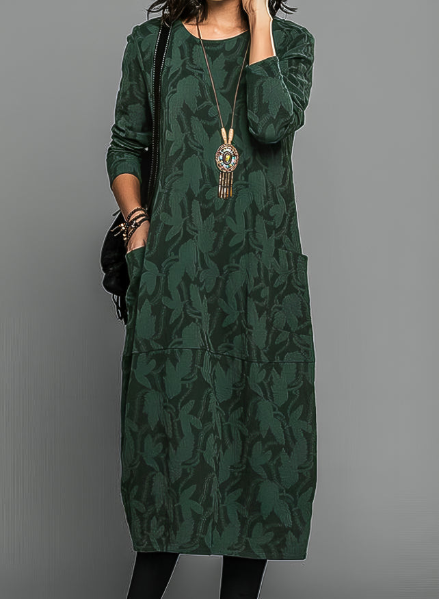 Vestido floral cálido para invierno