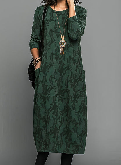 Vestido floral cálido para invierno