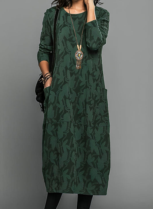 Vestido floral cálido para invierno