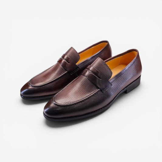 Mocasines Penny de Cuero Genuino Leonardo