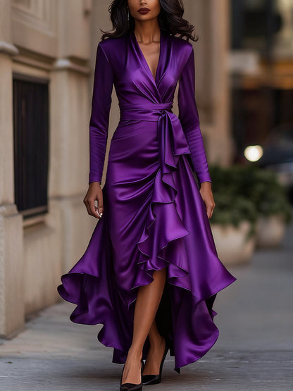 Mathilde | Vestido Cruzado Satinado Elegancia Intemporal