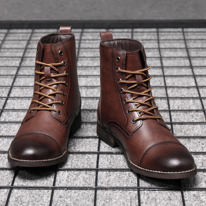 | BOTTES DE VILLE BRUNIES POUR HOMME