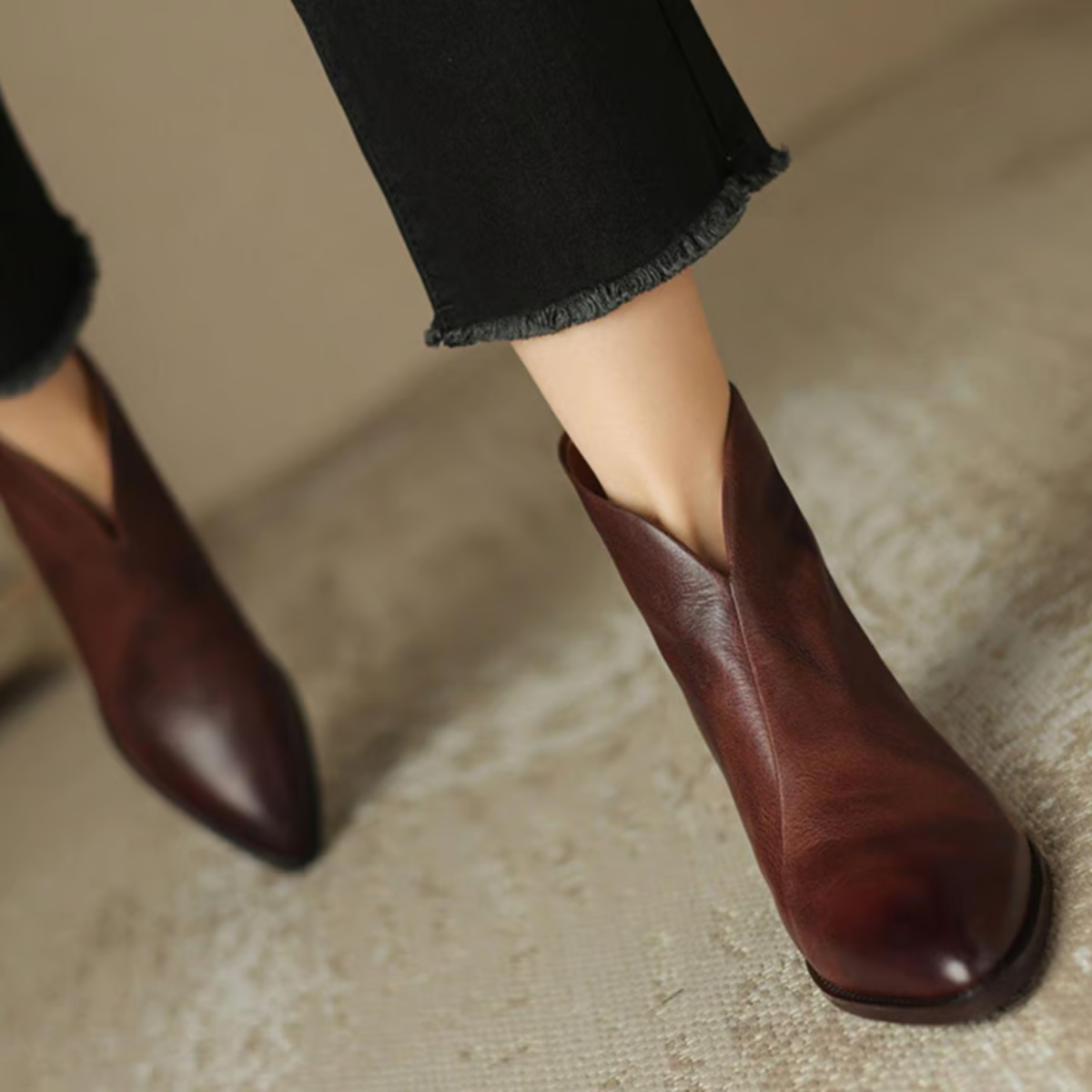 | Bottines Élégantes en Cuir