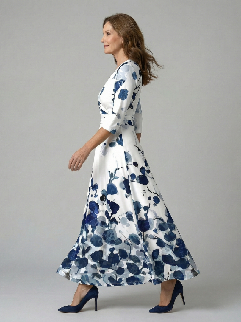 | Robe Midi Croisée a Col Celine