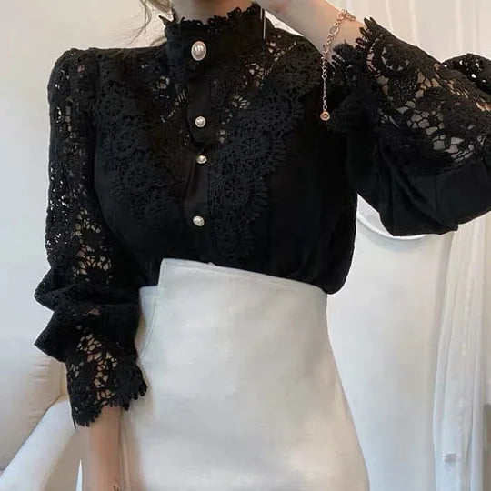 | Chemise a mangas longues con dentelle y dyalles Tove