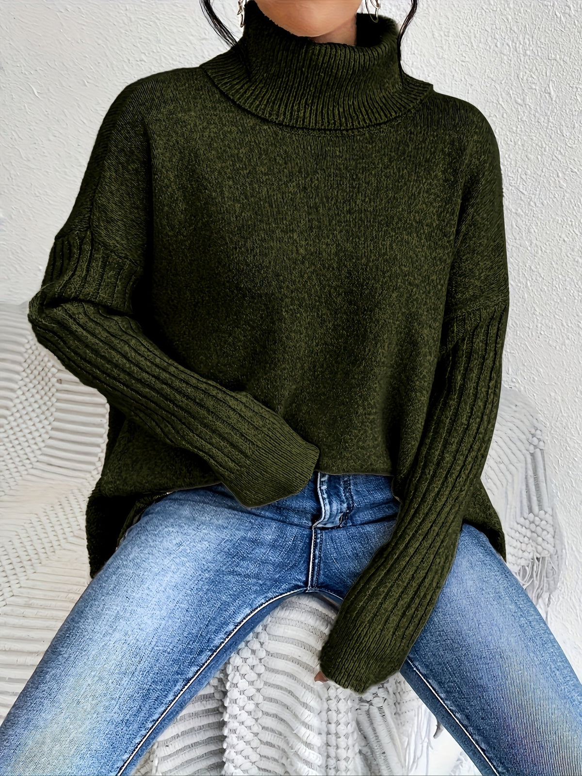 Leina | Jersey de Cuello Vuelto Suave y Relajado