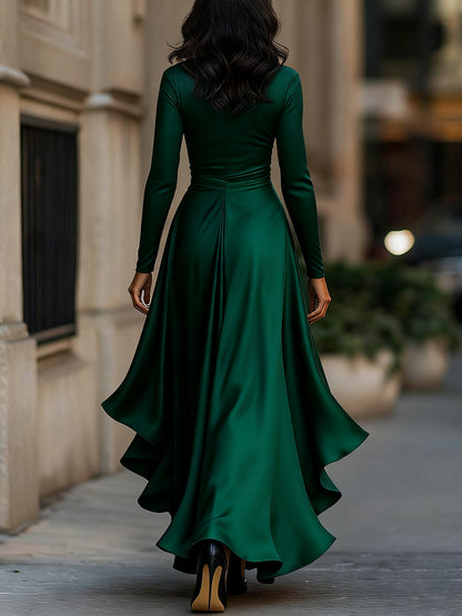 Mathilde | Vestido Cruzado Satinado Elegancia Intemporal