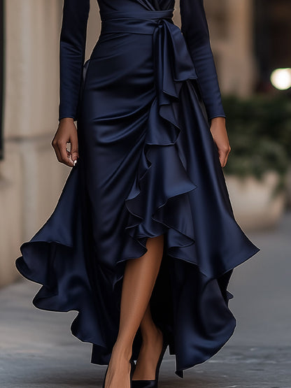 Mathilde | Vestido Cruzado Satinado Elegancia Intemporal