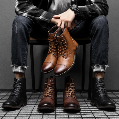 | BOTTES DE VILLE BRUNIES POUR HOMME