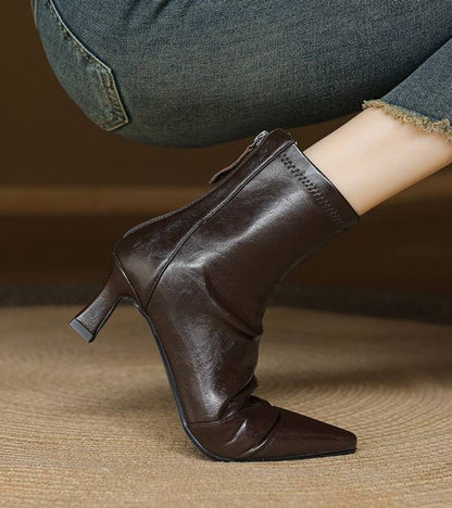 | Bottines en cuero a talon elegante