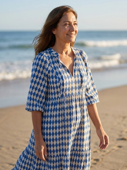 | Robe Midi a Imprimé Diamant Elodie