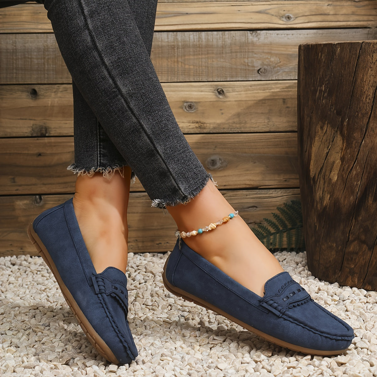 | Mocasines de Efecto Ante Festoneados Marie