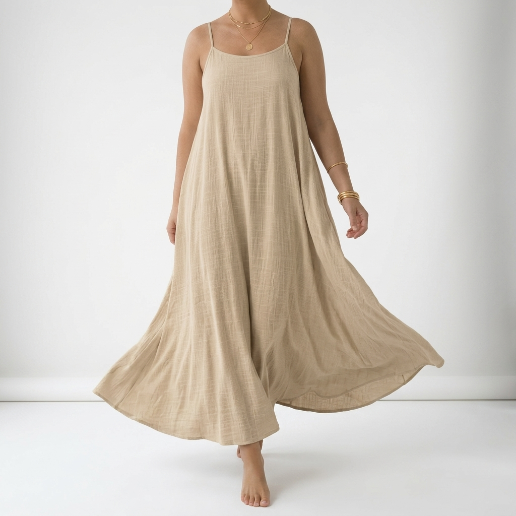 Dorsale™ — Vestido Maxi Espalda Descubierta Tirantes con Lazo