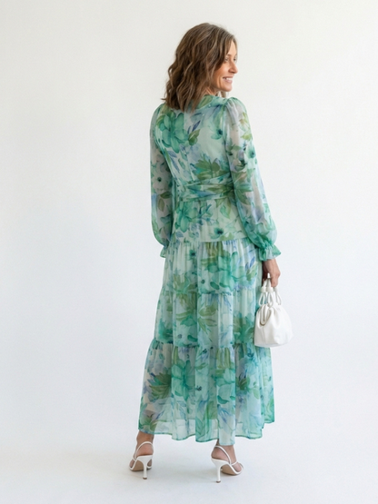 | Robe Maxi Fleurie a Manga Larga Althea