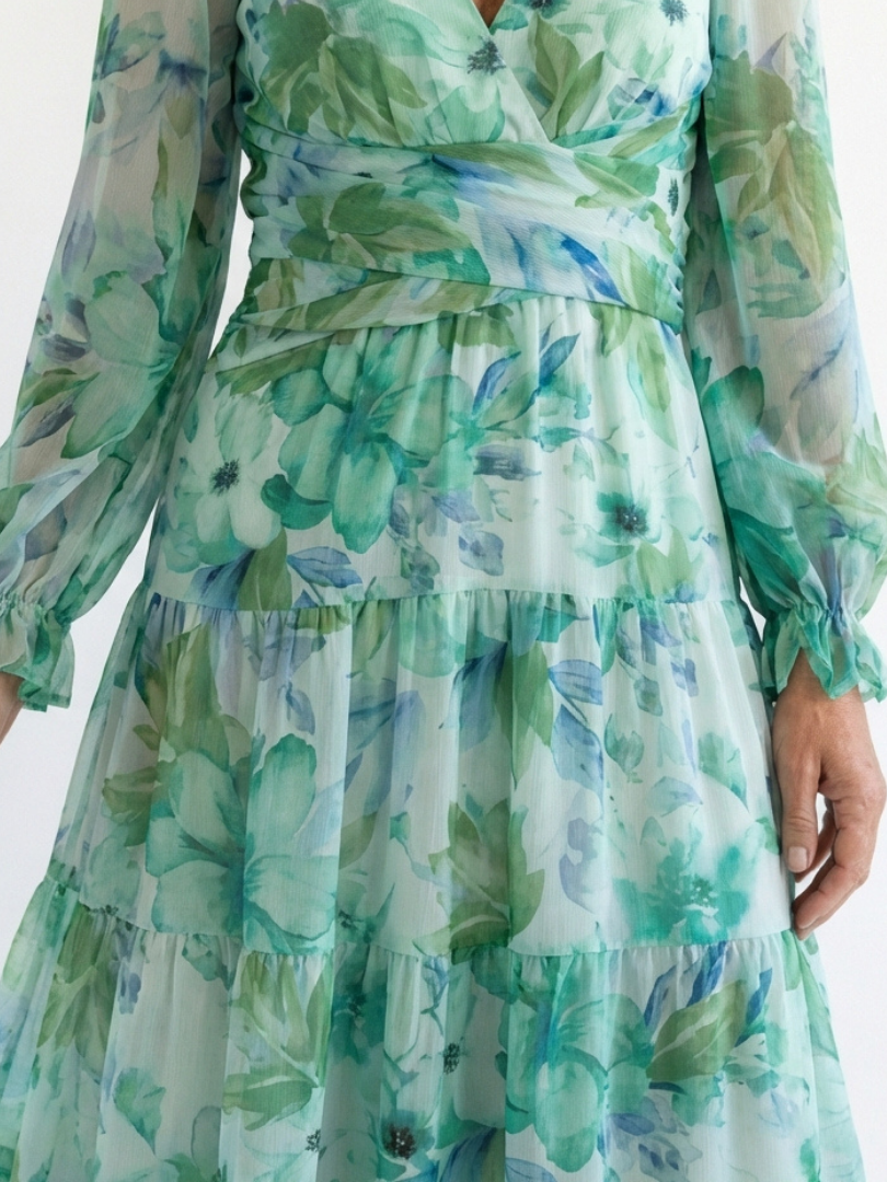 | Robe Maxi Fleurie a Manga Larga Althea