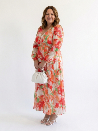 | Robe Maxi Fleurie a Manga Larga Althea