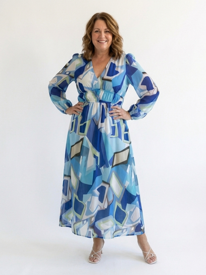 | Robe Maxi Fleurie a Manga Larga Althea