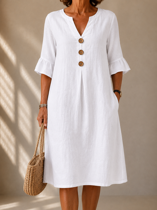 | Robe Botonnée Manches Corolle Nicuelloe