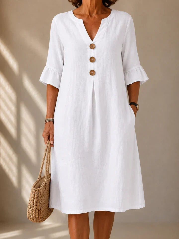 | Robe Botonnée Pli Creux Charlotte