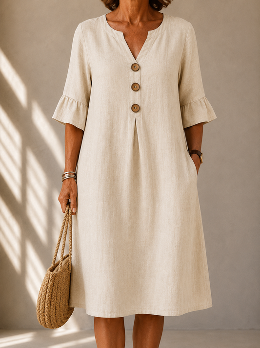 | Robe Botonnée Pli Creux Charlotte