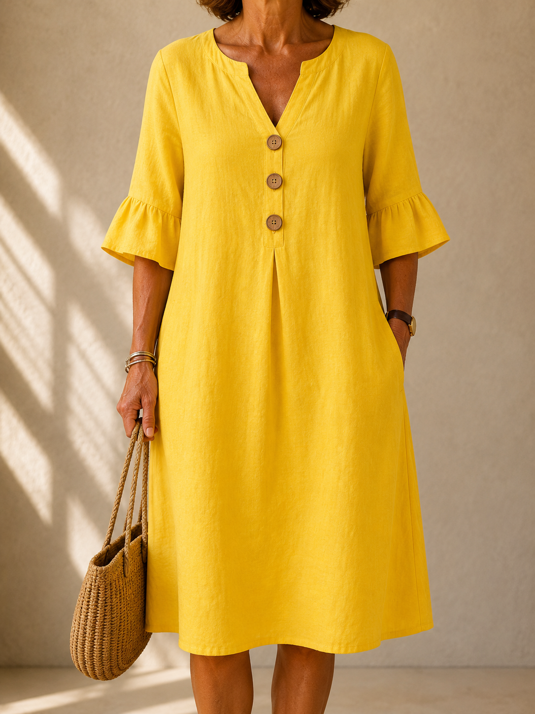 | Robe Botonnée Ample Aveline