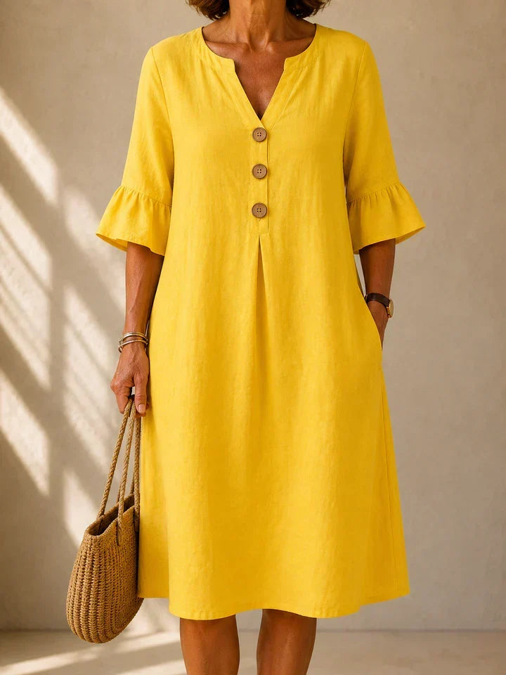 | Robe Botonnée Pli Creux Charlotte