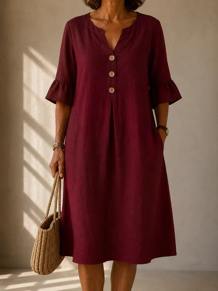 | Robe Botonnée Pli Creux Charlotte