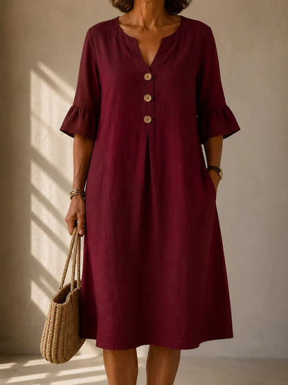 | Robe Botonnée Pli Creux Charlotte