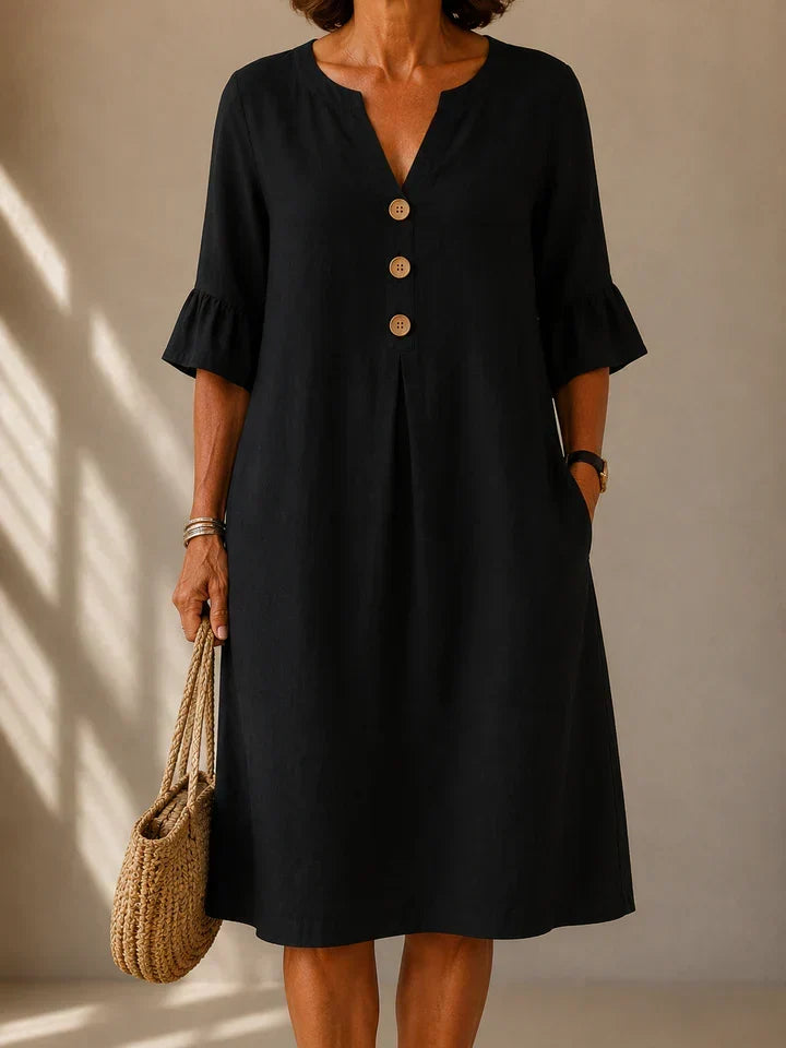 | Robe Botonnée Pli Creux Charlotte
