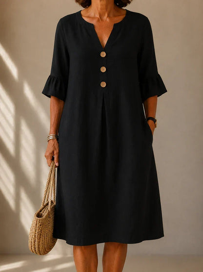 | Robe Botonnée Pli Creux Charlotte